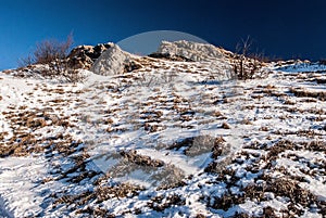 Klak hill in winter Mala Fatra mountains