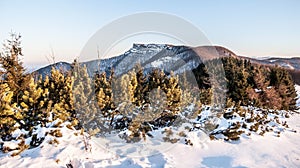 Vrch Klak v zime Malá Fatra na Slovensku