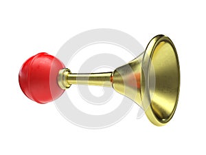 Klaxon, retro air horn, honk, siren isolated on white, 3d rendering