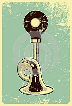 Klaxon typographic retro grunge poster design. Vector illustration. photo