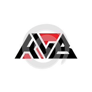 KLB triangle letter logo design with triangle shape. KLB triangle logo design monogram. KLB triangle vector logo template with red