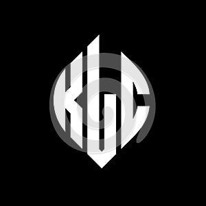 KLC circle letter logo design with circle and ellipse shape. KLC ellipse letters with typographic style. The three initials form a