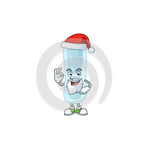 Klebsiella pneumoniae Santa cartoon design concept with ok finger