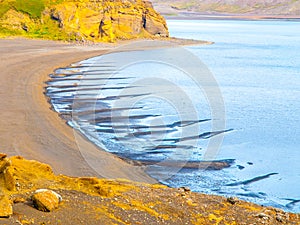 Kleifarvatn - the largest lake on the Reykjanes peninsula in Iceland