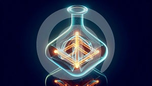 A Klein bottle in a lab setting, AI generated image