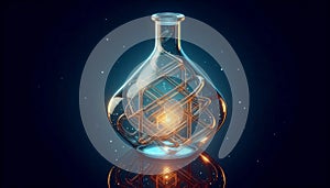 A Klein bottle in a lab setting, AI generated image