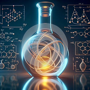 A Klein bottle in a lab setting, AI generated image