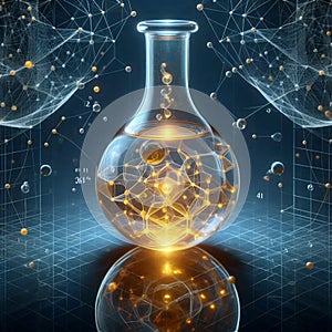 A Klein bottle in a lab setting, AI generated image