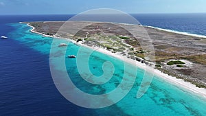 Klein Curacao Beach At Willemstad In Netherlands Curacao.