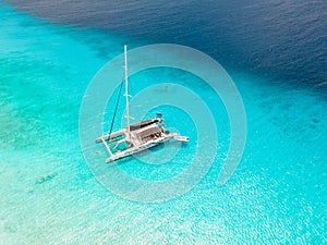 Klein Curacao Island with Tropical beach at the Caribbean island of Curacao Caribbean