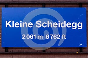 Kleine Scheidegg nameplate