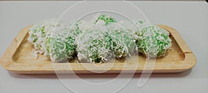 This is klepon, a traditional cake from Java, Indonesia