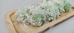 This is Klepon, traditional cake from Java, Indonesia photo