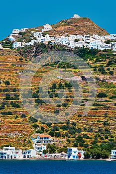 Klima and Plaka villages on Milos island, Greece