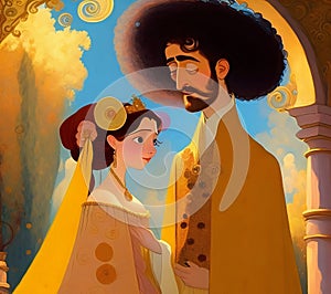Klimt inspired love illustration photo
