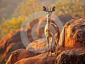 Klipspringer in Mapungubwe NP in South Africa  Made With Generative AI illustration