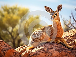 Klipspringer in Mapungubwe NP in South Africa  Made With Generative AI illustration