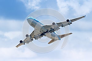 KLM Asia Boeing 747-400 airplane Sint Maarten Airport in the Caribbean