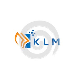 KLM credit repair accounting logo design on white background. KLM creative initials Growth graph letter logo concept. KLM business