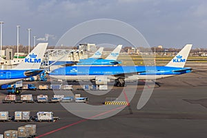 KLM jets at Schiphol