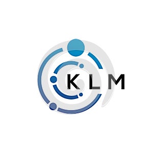 KLM letter technology logo design on white background. KLM creative initials letter IT logo concept. KLM letter design