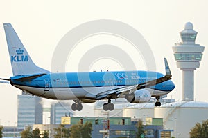 KLM plane approaching runway