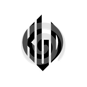 KLO circle letter logo design with circle and ellipse shape. KLO ellipse letters with typographic style. The three initials form a