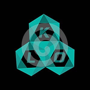 KLO creative minimalist letter logo. KLO unique vector initials alphabet letter logo design