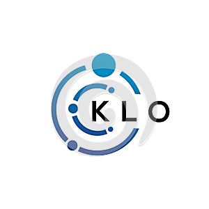 KLO letter technology logo design on white background. KLO creative initials letter IT logo concept. KLO letter design