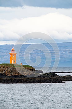 Klofningur Lighthouse, in the Breidafjordur Bay near Flatey Island, Iceland