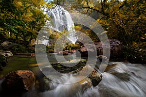 Klong lan waterfall in the forest