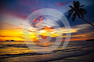 Klong Prao Beach during Sunset in koh Chang, Trat, Thailand