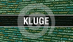 Kluge concept with Random Parts of Program Code. Kluge with Programming code abstract technology background of software developer