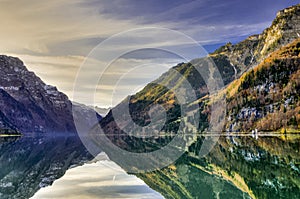 Mountain reflection in lake