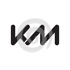 km initial letter vector logo icon