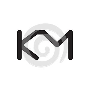 km initial letter vector logo icon