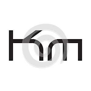 km initial letter vector logo icon