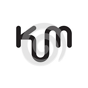 km initial letter vector logo icon