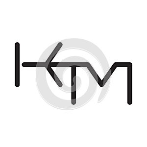 km initial letter vector logo icon