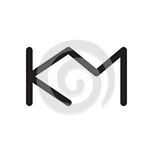 km initial letter vector logo icon