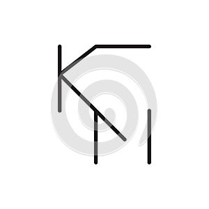 km initial letter vector logo icon