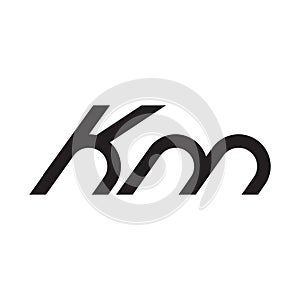 km initial letter vector logo icon