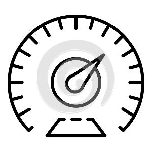 Km per hour speedometer icon, outline style photo
