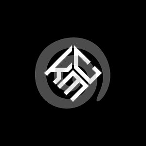 KMC letter logo design on black background. KMC creative initials letter logo concept. KMC letter design