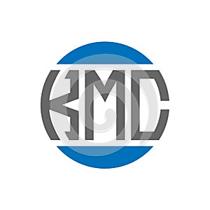KMC letter logo design on white background. KMC creative initials circle logo