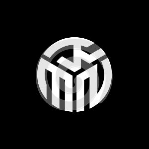 KMN letter logo design on black background. KMN creative initials letter logo concept. KMN letter design