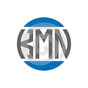 KMN letter logo design on white background. KMN creative initials circle logo concept. KMN letter design