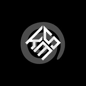 KMS letter logo design on black background. KMS creative initials letter logo concept. KMS letter design photo