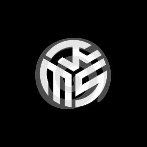 KMS letter logo design on black background. KMS creative initials letter logo concept. KMS letter design