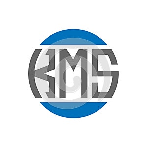 KMS letter logo design on white background. KMS creative initials circle logo concept. KMS letter design